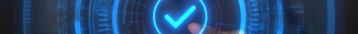 A screen picturing a circle with a checkmark in the middle