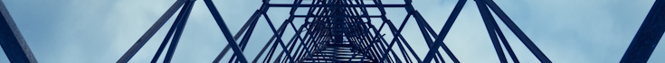 View of a telecoms tower from below