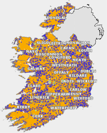 Figure: Map of the Intervention Area (amber) for the NBP