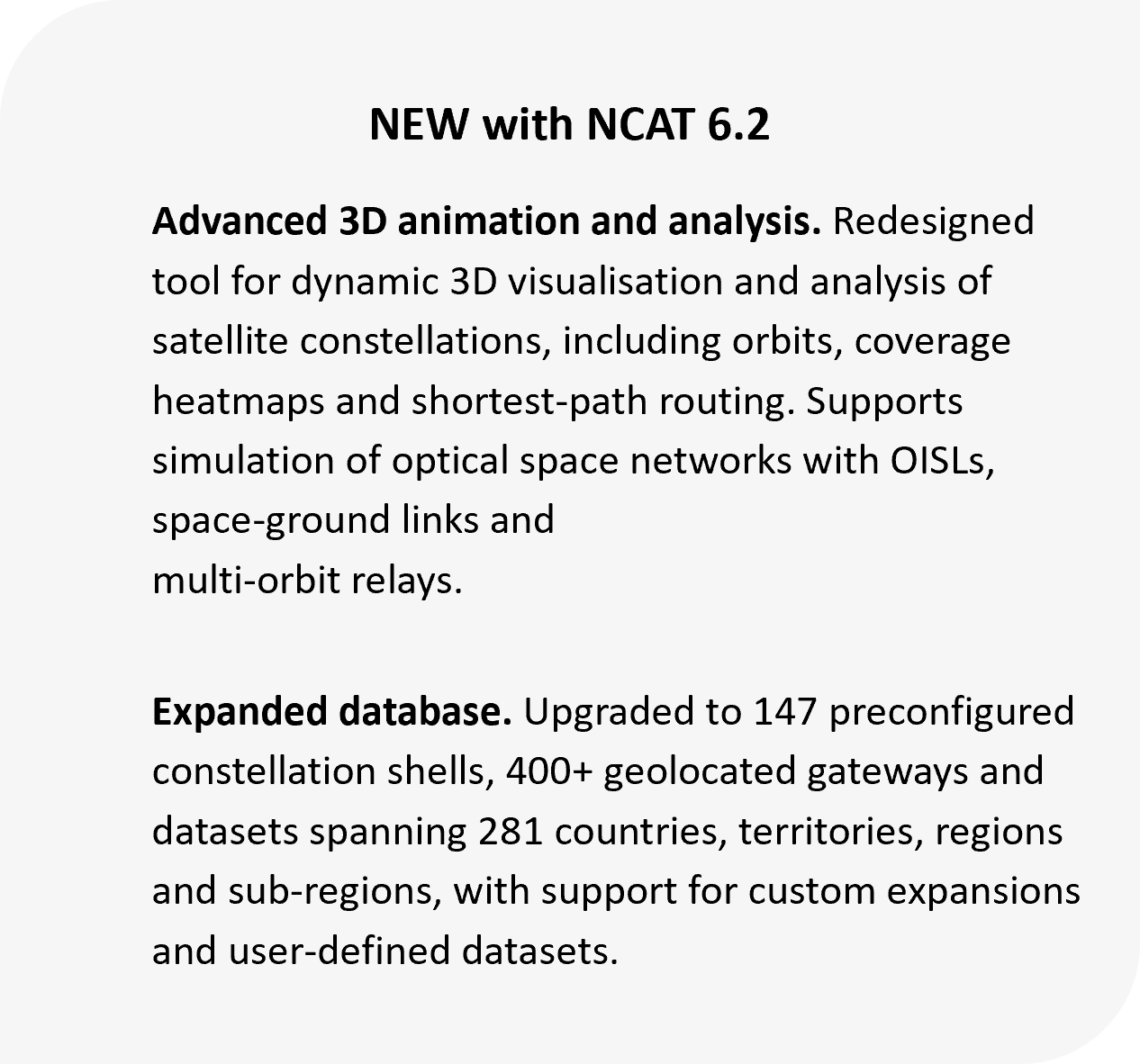 New features of NCAT 6.2